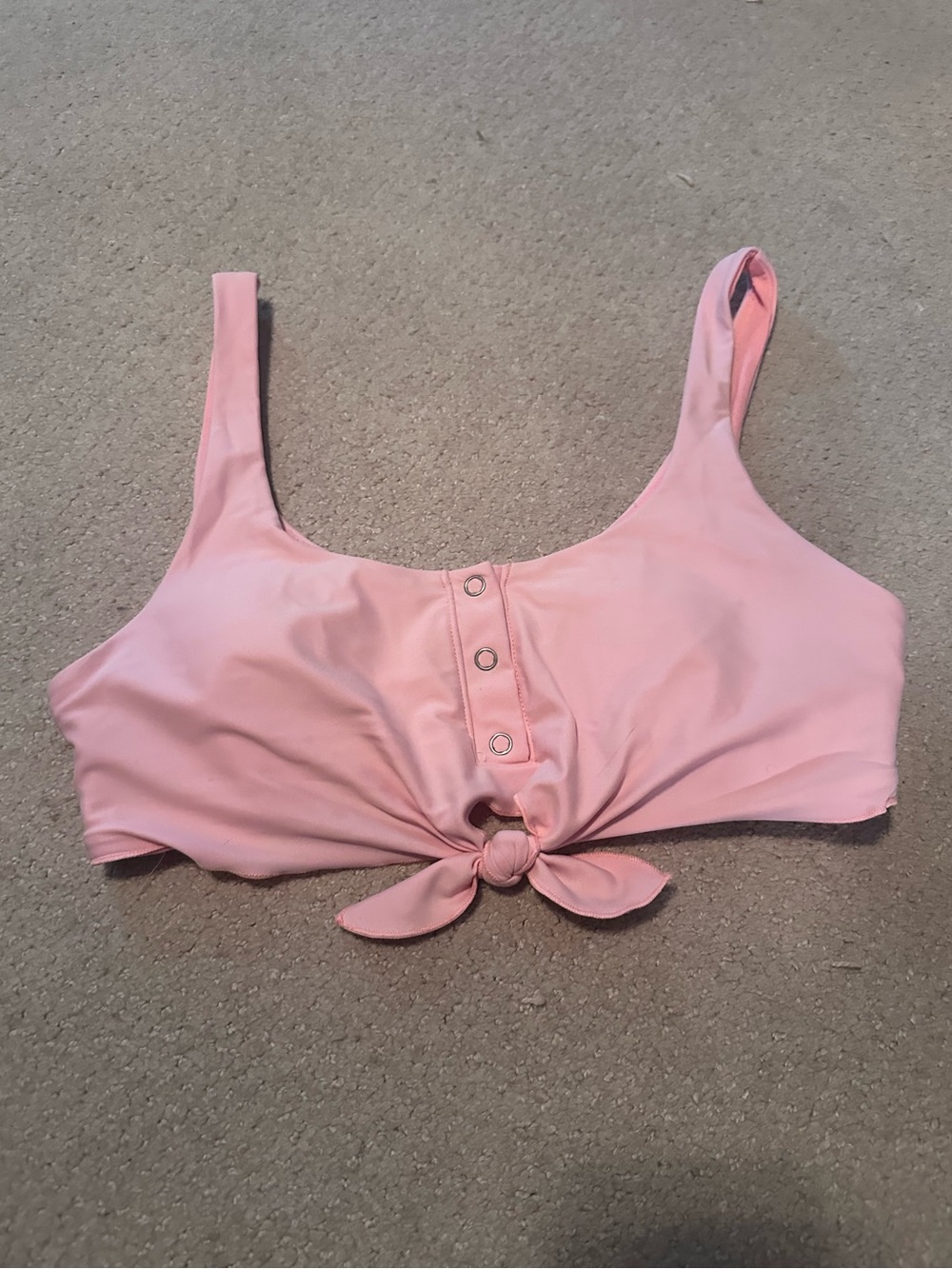 Body Glove Women's Pink Tie-Front Crop Top Bathing Suit